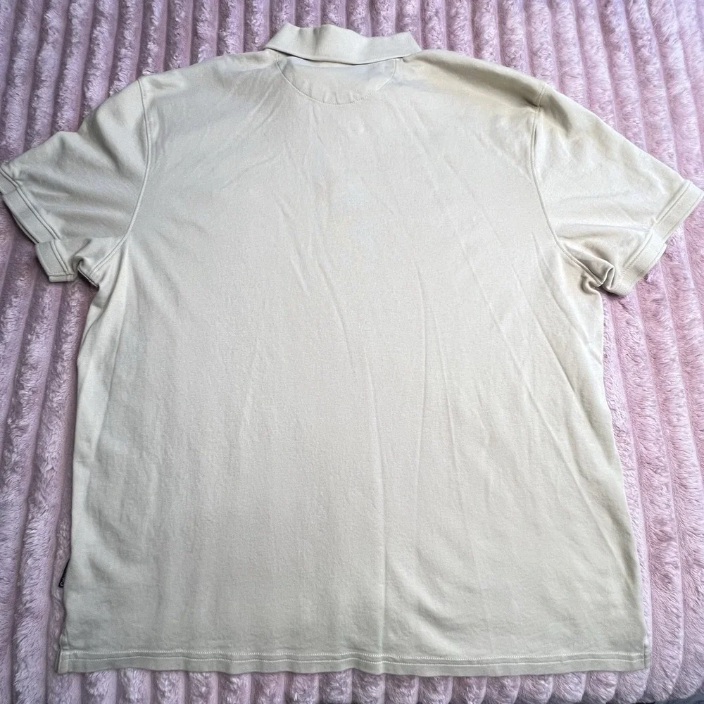 Calvin Klein Polo Shirt Mens XL Khaki Liquid Touch Short Sleeve‎ Casual Stretch